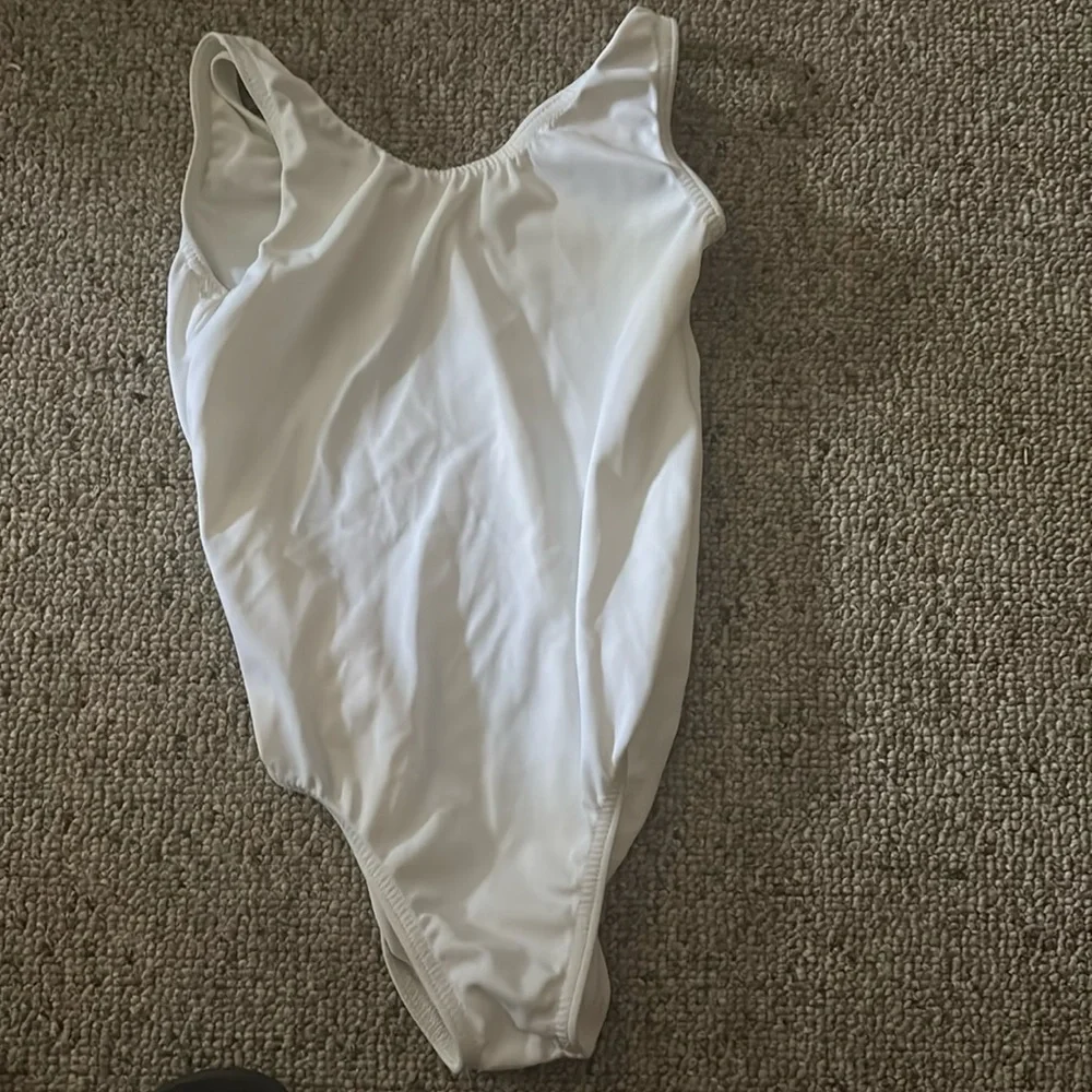 Classic white leotard bodysuit style 5984 small (child)